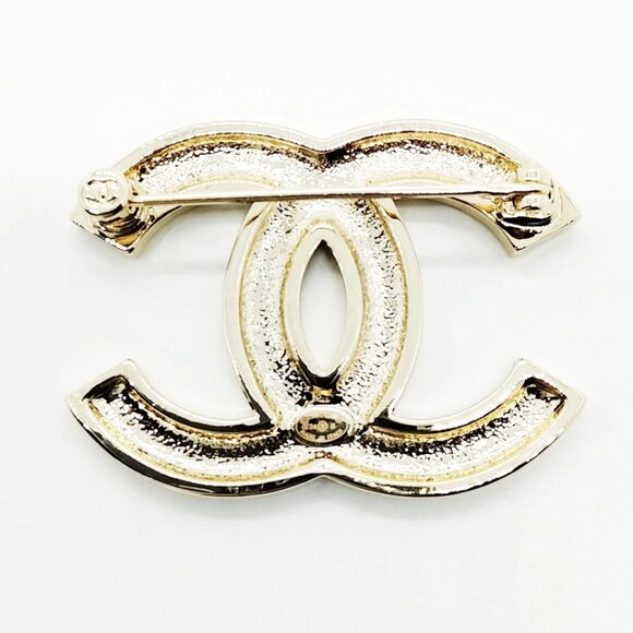 Chanel Brooch Pin Gold Black B24 B 597-050925 - Picture 3 of 9